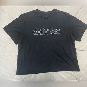 Adidas black crop top t shirt